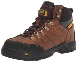 CAT FOOTWEAR MEN'S THRESHOLD WATERPROOF STEEL TOE WORK BOOT, REAL BROWN, 11.5 WI